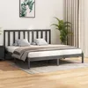 Image de Cadre De Lit Sans Matelas Bois Massif De Pin Gris 200x200 Cm Vidaxl
