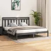 Image de Cadre De Lit Sans Matelas Gris 200x200 Cm Bois Massif Vidaxl