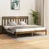 Image de Cadre De Lit Sans Matelas Marron Miel 200x200 Cm Bois Massif Vidaxl