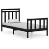 Image de Cadre De Lit Sans Matelas Noir 75x190 Cm Bois Massif Vidaxl