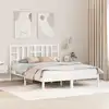 Image de Cadre De Lit Sans Matelas Blanc 150x200 Cm Bois Massif Vidaxl