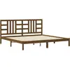 Image de Cadre De Lit Sans Matelas Marron Miel 200x200 Cm Bois Massif Vidaxl