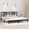 Image de Cadre De Lit Sans Matelas Noir 200x200 Cm Bois Massif Vidaxl