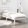 Image de Cadre De Lit Sans Matelas Blanc 75x190 Cm Bois Massif Vidaxl