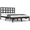 Image de Cadre De Lit Sans Matelas Noir 200x200 Cm Bois Massif Vidaxl