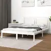 Image de Cadre De Lit Sans Matelas Blanc 120x200 Cm Bois Massif Vidaxl