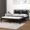 Image de vidaXL Cadre de lit sans matelas noir 200x200 cm bois massif 3105559