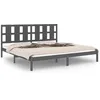 Image de Cadre De Lit Sans Matelas Gris 200x200 Cm Bois Massif De Pin Vidaxl