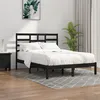 Image de Cadre De Lit Sans Matelas Noir Bois Massif 140x190 Cm Vidaxl