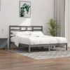 Image de Cadre De Lit Sans Matelas Bois Massif Gris 200x200 Cm Vidaxl
