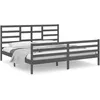 Image de Cadre De Lit Sans Matelas Bois Massif Gris 200x200 Cm Vidaxl