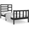Image de Vidaxl cadre de lit sans matelas noir bois massif 75x190 cm