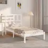 Image de Cadre De Lit Sans Matelas Blanc Bois Massif 75x190 Cm Vidaxl