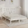 Image de Cadre De Lit Sans Matelas Blanc Bois Massif 140x190 Cm Vidaxl