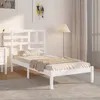 Image de Cadre De Lit Sans Matelas Blanc Bois Massif 90x200 Cm Vidaxl