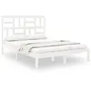 Image de Cadre De Lit Sans Matelas Blanc Bois Massif 140x200 Cm Vidaxl