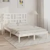 Image de Cadre De Lit Sans Matelas Blanc Bois Massif 160x200 Cm Vidaxl