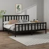 Image de Cadre De Lit Sans Matelas Noir 200x200 Cm Bois Massif De Pin Vidaxl