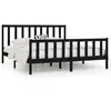 Image de Cadre De Lit Sans Matelas Noir 200x200 Cm Bois Massif Vidaxl