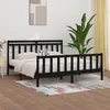 Image de Cadre De Lit Sans Matelas Noir Bois Massif De Pin 200x200 Cm Vidaxl