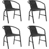 Image de Chaises De Jardin Lot De 4 Rotin Plastique Et Acier 110 Kg Vidaxl