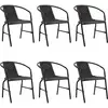 Image de Chaises De Jardin Lot De 6 Rotin Plastique Et Acier 110 Kg Vidaxl