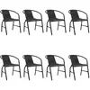 Image de Chaises De Jardin Lot De 8 Rotin Plastique Et Acier 110 Kg Vidaxl