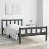 Image de Cadre De Lit Sans Matelas Gris Bois Massif 100x200 Cm Vidaxl