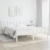 Image de vidaXL Cadre de lit Blanc Bois massif 150x200 cm Très grand 810685