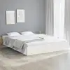 Image de Cadre De Lit Sans Matelas Blanc Bois Massif 150x200 Cm Vidaxl