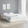 Image de Cadre De Lit Sans Matelas Blanc Bois Massif 140x200 Cm Vidaxl