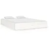 Image de Cadre De Lit Sans Matelas Blanc Bois Massif 140x190 Cm Vidaxl