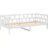 Image de Lit De Jour Sans Matelas Blanc Bois De Pin Massif 90x200 Cm Vidaxl