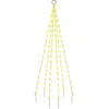 Image de Sapin De Noël Sur Mât De Drapeau 108 Led Blanc Chaud 180 Cm Vidaxl