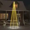Image de Sapin De Noël Sur Mât De Drapeau 732 Led Blanc Chaud 500 Cm Vidaxl