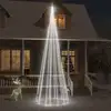 Image de Sapin De Noël Sur Mât De Drapeau 732 Led Blanc Froid 500 Cm Vidaxl