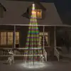 Image de Sapin De Noël Sur Mât De Drapeau 732 Led Colorées 500 Cm Vidaxl