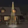 Image de Sapin De Noël Sur Mât De Drapeau 1134 Led Colorées 800 Cm Vidaxl