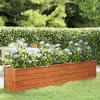 Image de vidaXL Lit Surélevé de Jardin Jardinière Support pour Plantes Bac à Fleurs Pot de Fleurs Balcon Patio Extérieur Rouillé 151954