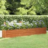 Image de vidaXL Lit Surélevé de Jardin Jardinière Support pour Plantes Bac à Fleurs Pot de Fleurs Balcon Patio Extérieur Rouillé 151956