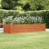 Image de vidaXL Lit Surélevé de Jardin Jardinière Support pour Plantes Bac à Fleurs Pot de Fleurs Balcon Patio Extérieur Rouillé 151960