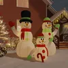 Image de Famille De Bonhommes De Neige Gonflable Avec Led 360 Cm Vidaxl