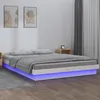 Image de Cadre De Lit À Led Sans Matelas Blanc 120x200 Cm Bois Massif Vidaxl