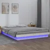 Image de vidaXL Cadre de lit à LED sans matelas blanc 160x200 cm bois massif 819983