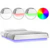Image de Vidaxl cadre de lit à led sans matelas blanc bois massif