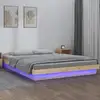 Image de Cadre De Lit À Led 135x190 Cm Double Bois Massif Vidaxl
