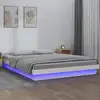 Image de Cadre De Lit À Led Sans Matelas Blanc Bois Massif Vidaxl