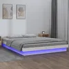 Image de vidaXL Cadre de Lit à LED Sommier à Lattes Lit Double Lit Adulte Cadre à Lattes sur Pied Meuble de Chambre à Coucher Blanc 820018