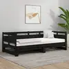 Image de Lit Coulissant Sans Matelas Noir 2x(90x190) Cm Vidaxl