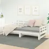 Image de Lit Coulissant Sans Matelas Blanc Bois De Pin Solide Vidaxl